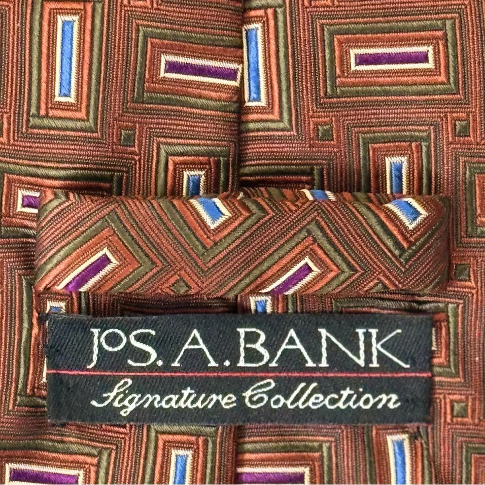 Jos. A. Bank Men’s Necktie Signature Collection Brown and Blue Tie